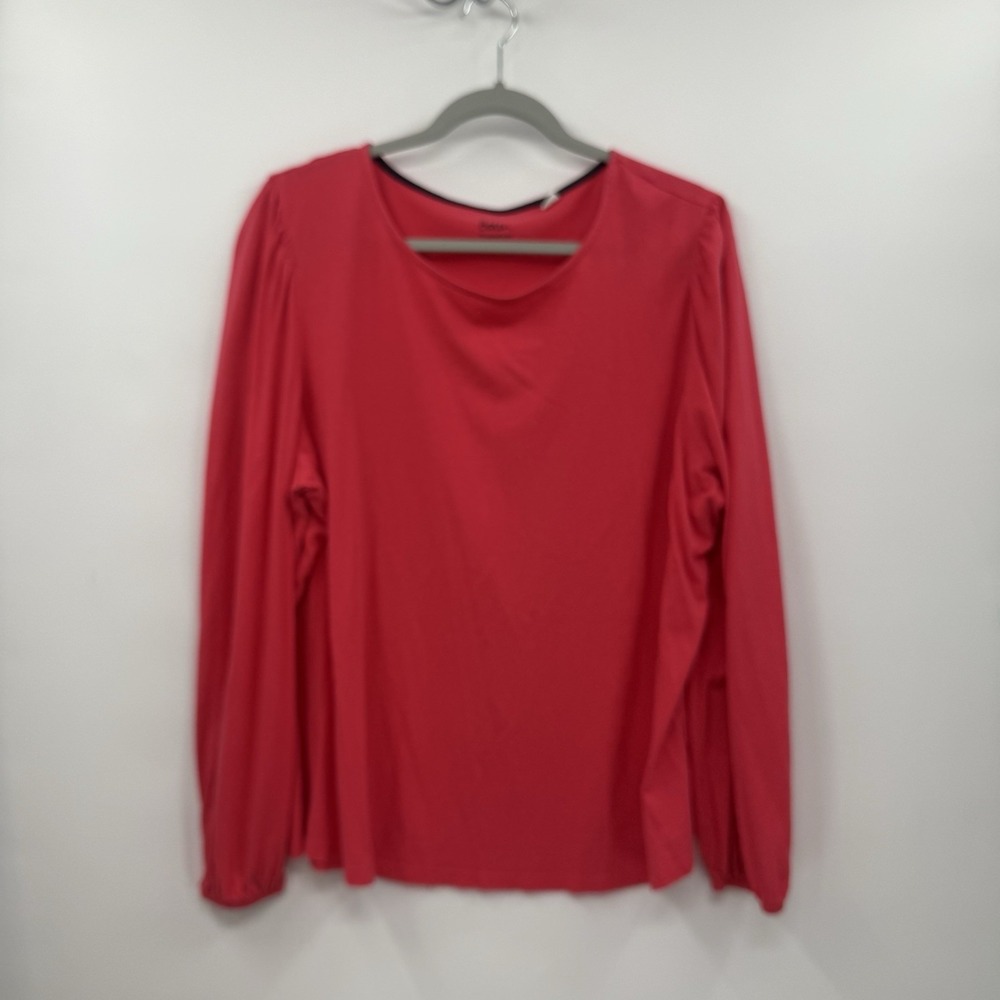 Boden Top Womens Red Puff Balloon Long Sleeve Stretch Pullover Tee 20/22